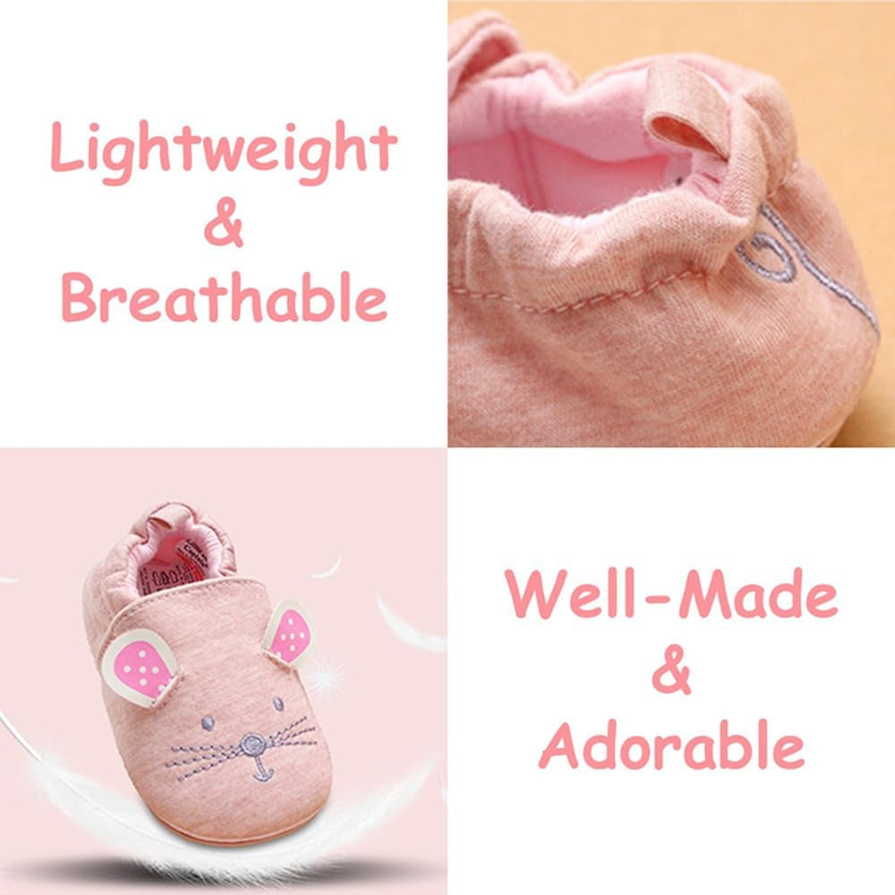 Toddler Baby Boys Girls Shoes Non Skid Slipper Sneaker Moccasins Infant First Walker House Walking Crib Shoes(6-24 Months)